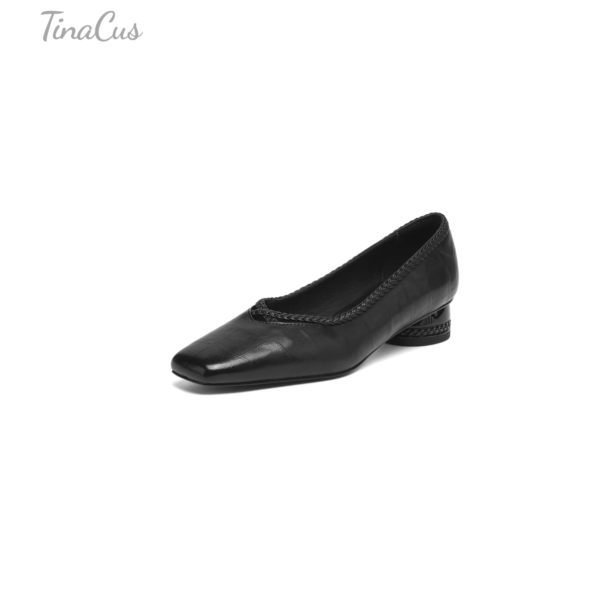 梨*様 【値下】SANDERS FEMALE PLAIN TOE SHOE 10 TinaCus Handmade Women's Genuine Leather Square Toe Braid Hollow-Out C