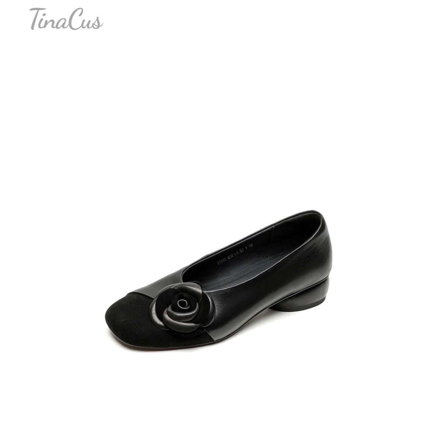 TinaCus Handmade Women's Genuine Leather Floral Closed Toe Lightweight Dressy Ballet Shoes