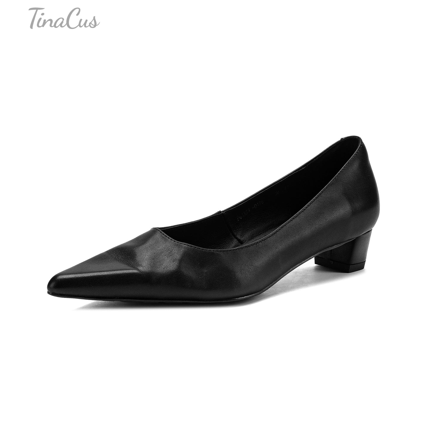 TinaCus Women's Pointed Toe Genuine Leather Handmade Low Heels Slip on Casual Pumps Shoes