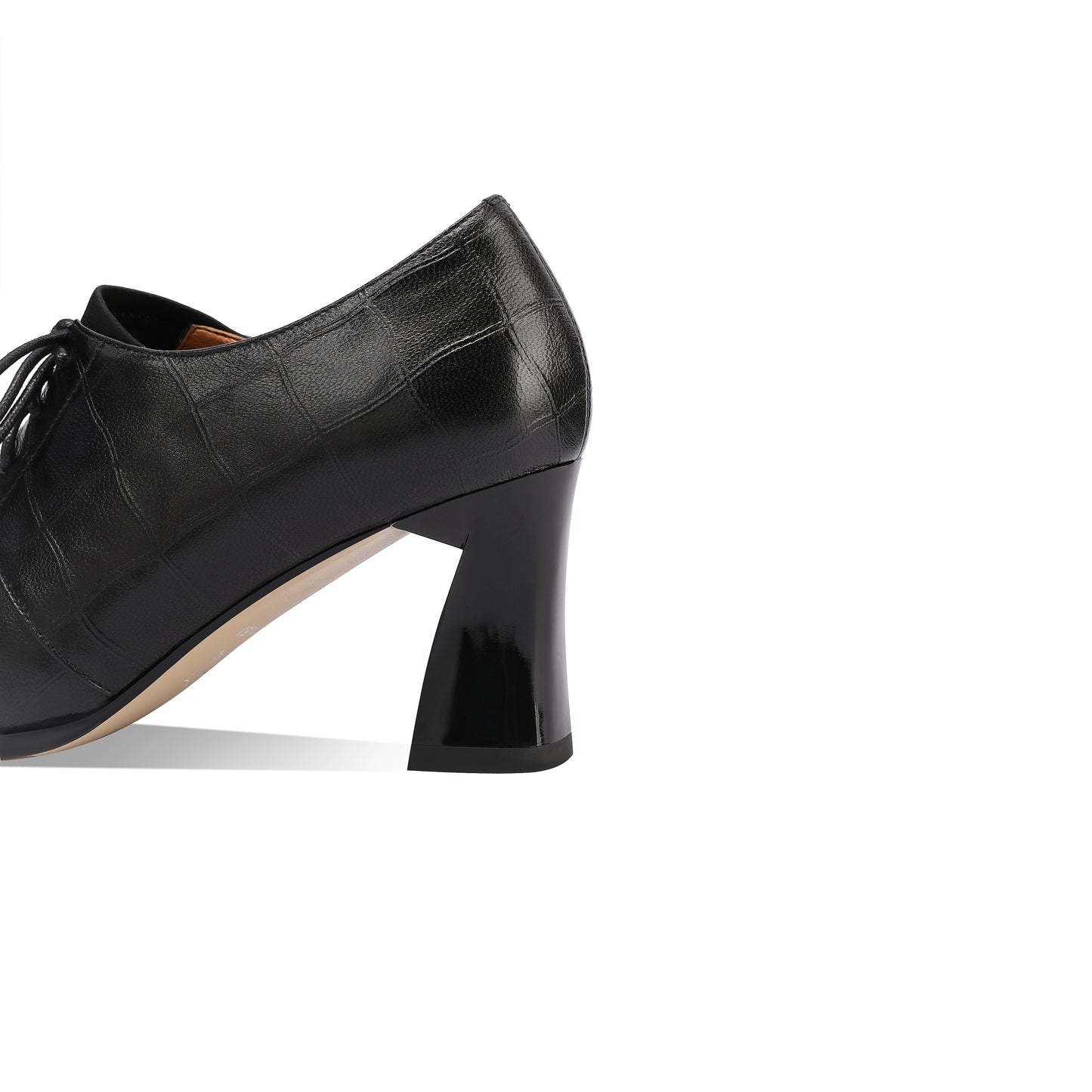 TinaCus Women's Square Toe Handmade Selftie with Zipper Genuine Leather Spool Heels Pumps Shoes