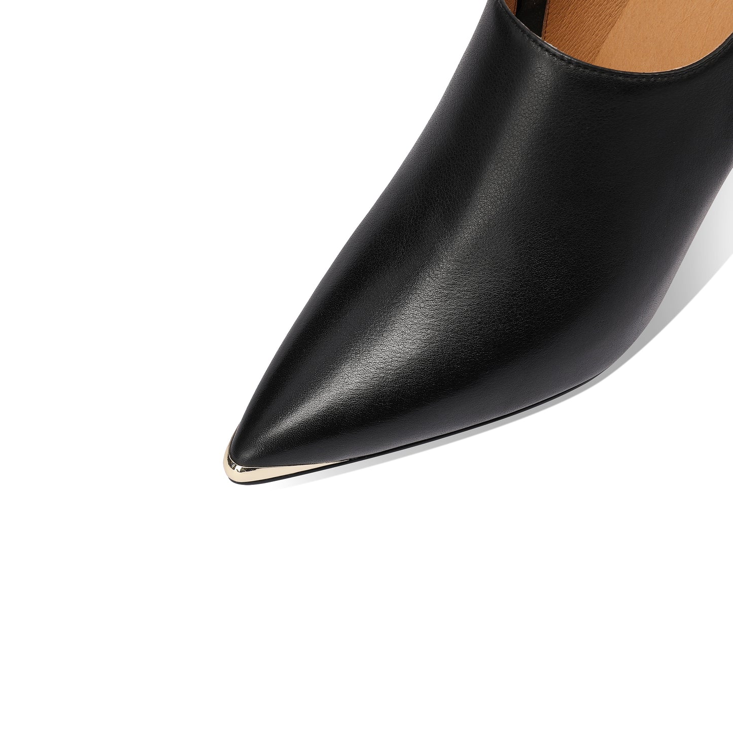 TinaCus Genuine Leather Metal Pointed Toe Handmade Side Zipper Stiletto High Heels Elegant Pumps Shoes