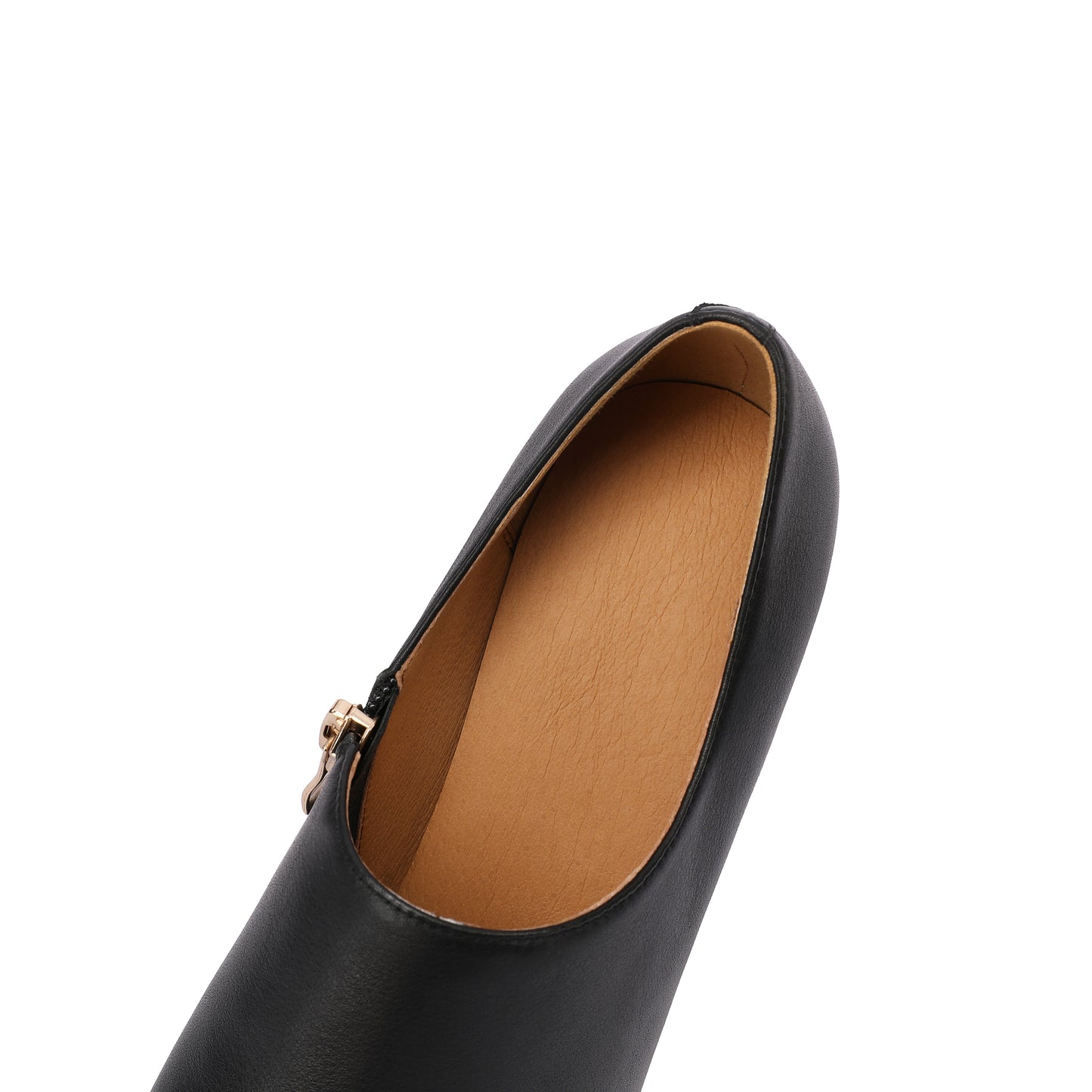 TinaCus Genuine Leather Metal Pointed Toe Handmade Side Zipper Stiletto High Heels Elegant Pumps Shoes