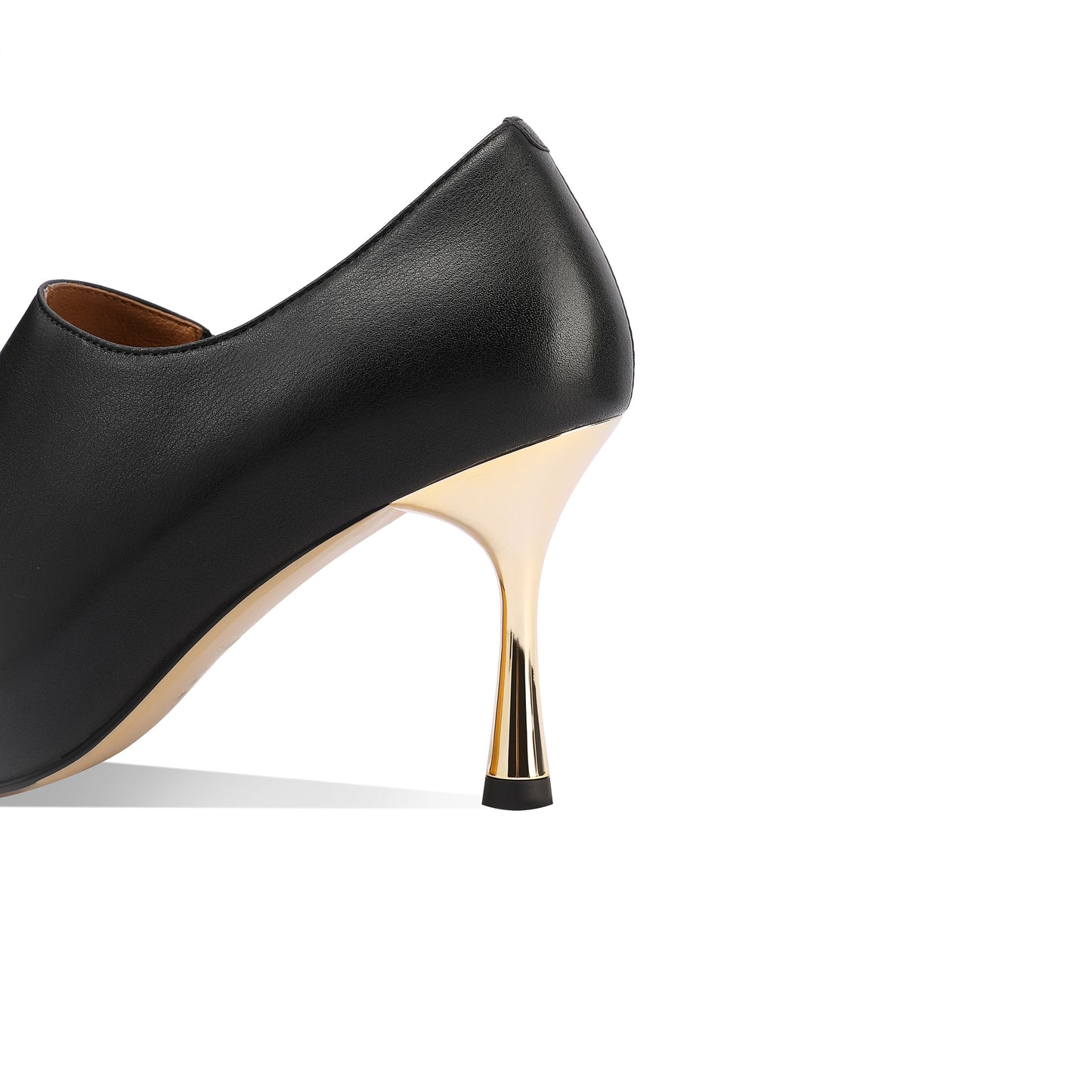 TinaCus Genuine Leather Metal Pointed Toe Handmade Side Zipper Stiletto High Heels Elegant Pumps Shoes