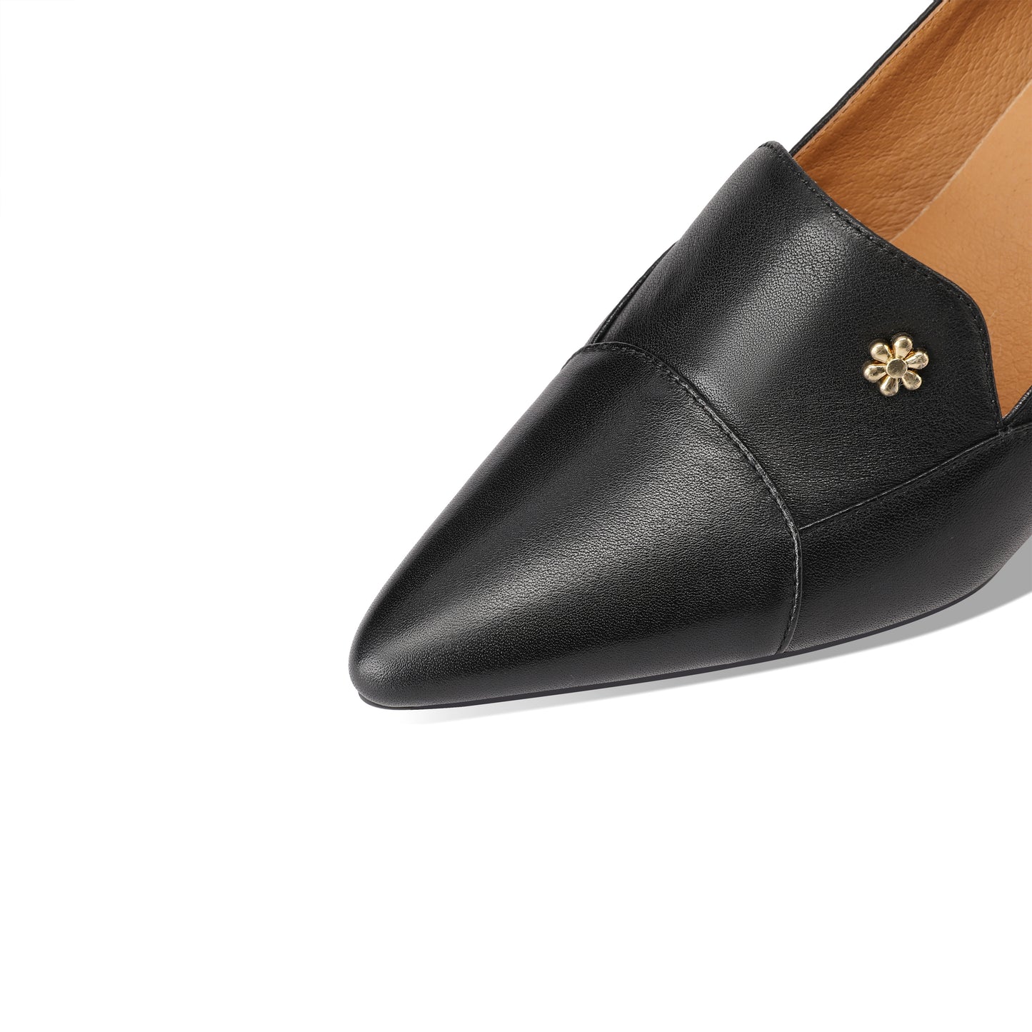 TinaCus Women's Pointed Toe Handmade Cone Heels Genuine Leather Slip On Pumps Shoes