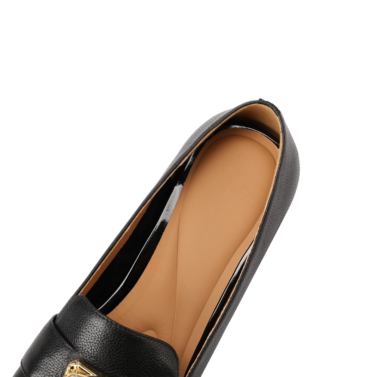 TinaCus Genuine Leather Women's Square Toe Handmade Low Chunky Heels Slip On Retro Loafers Shoes