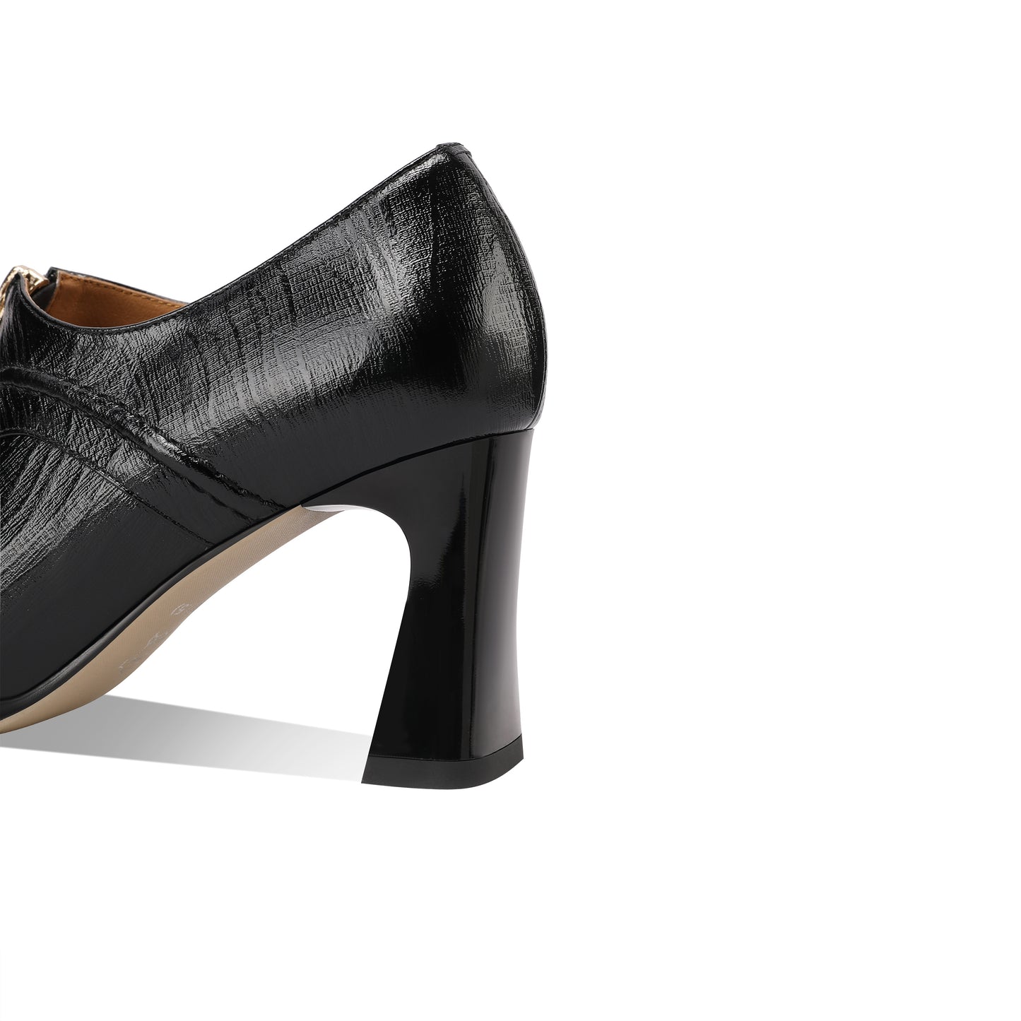 TinaCus Women's Pointed Toe Handmade Front Zipper Mid Block Heels Genuine Leather Elegant Pumps Shoes