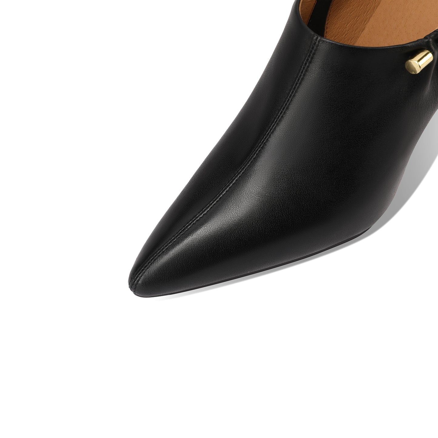 TinaCus Women's Pointed Toe Handmade Side Zipper Mid Heels Genuine Leather Elegant Pumps Shoes