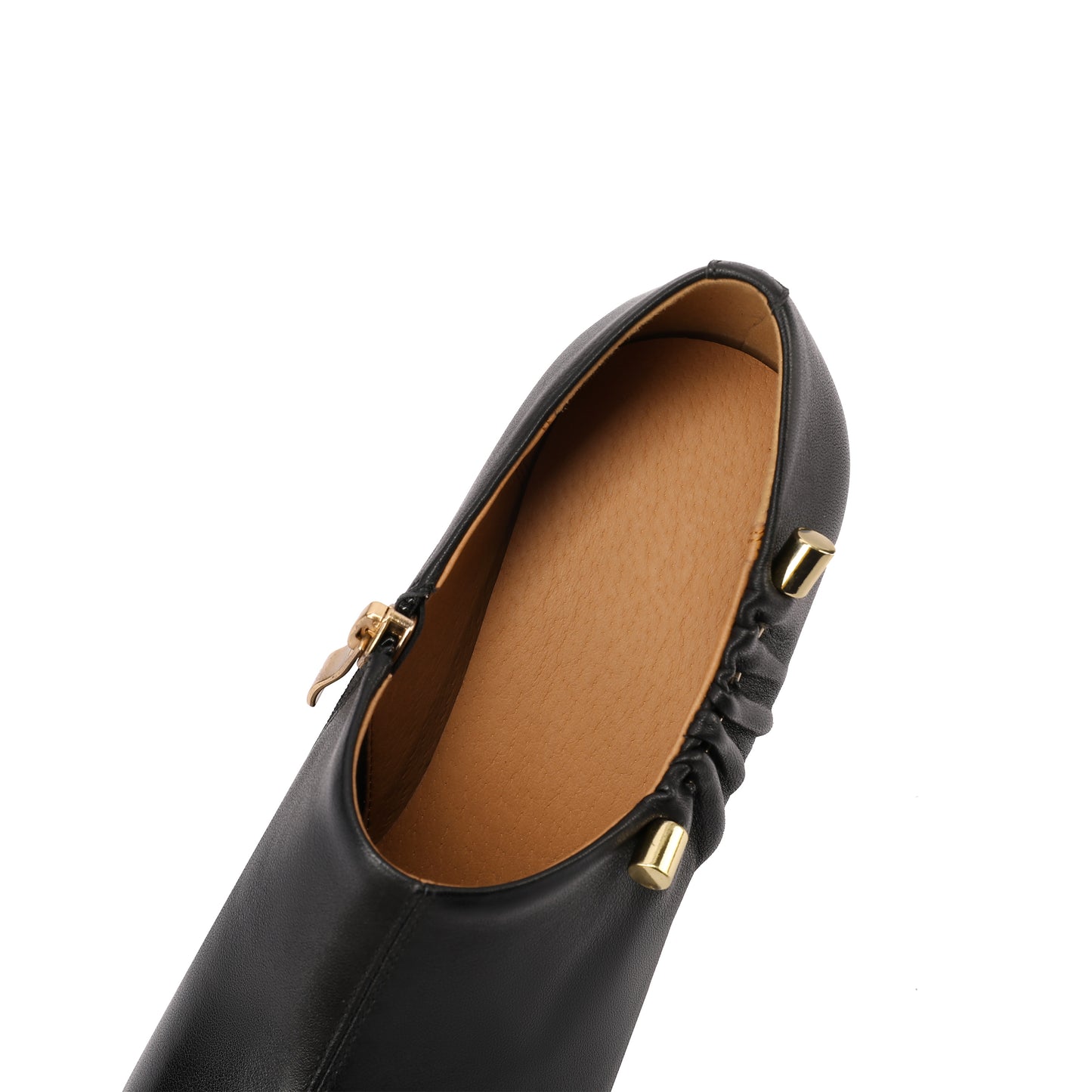 TinaCus Women's Pointed Toe Handmade Side Zipper Mid Heels Genuine Leather Elegant Pumps Shoes