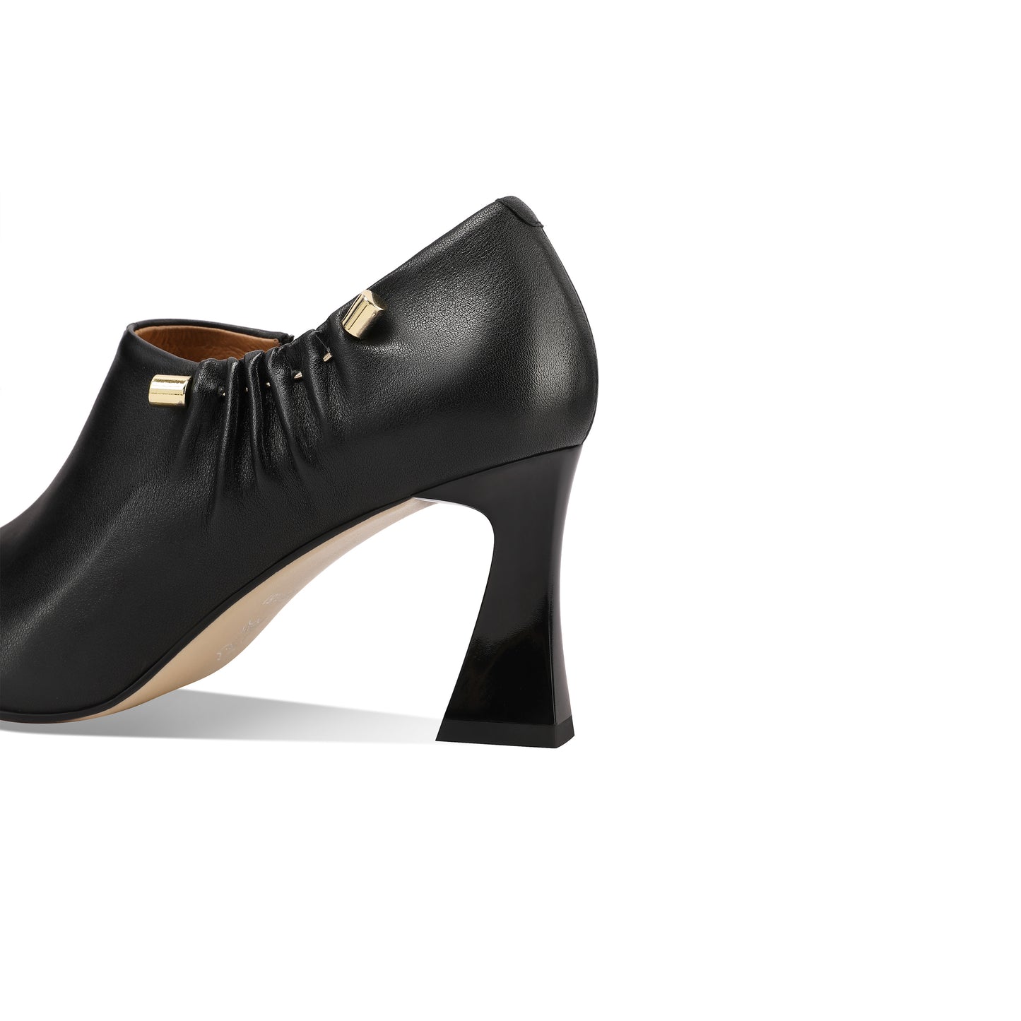 TinaCus Women's Pointed Toe Handmade Side Zipper Mid Heels Genuine Leather Elegant Pumps Shoes