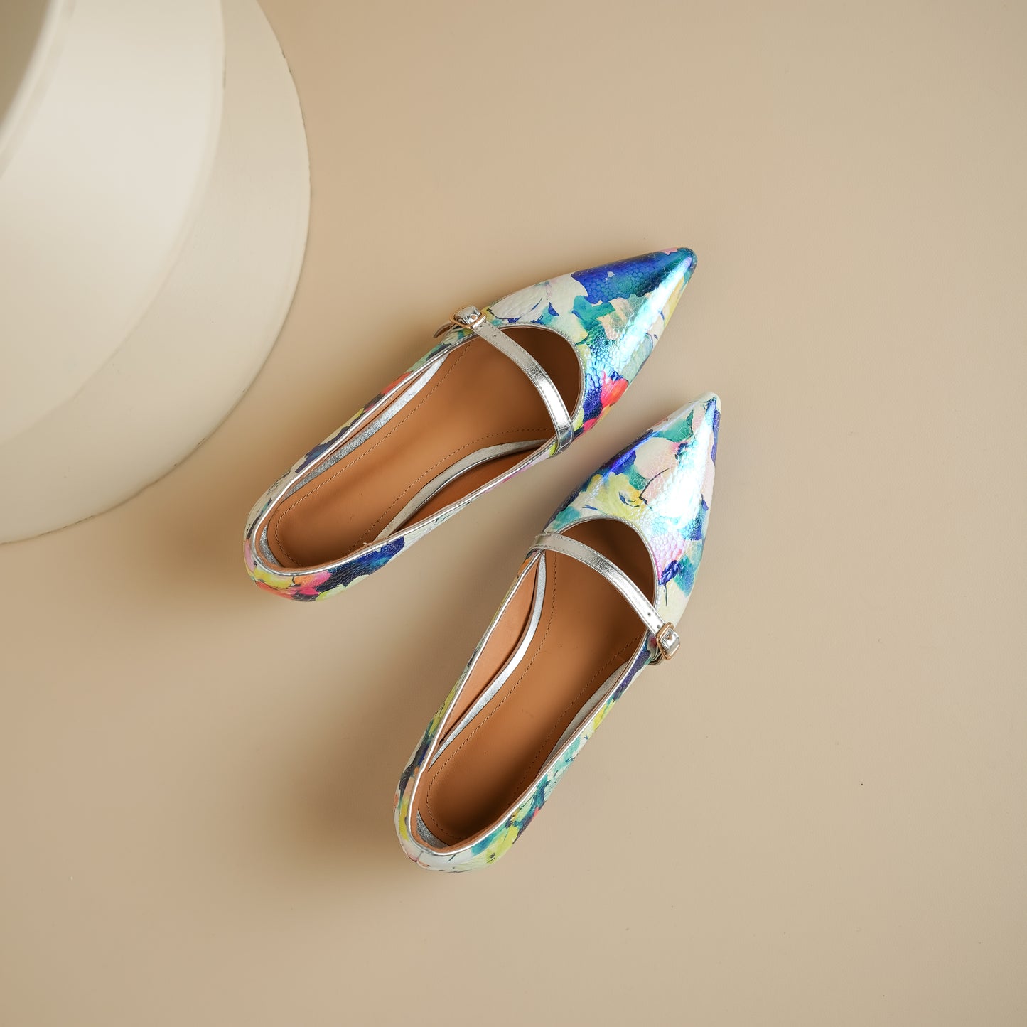 TinaCus Women's Pointed Toe Mary Jane Shoes Handmade Leather Colorful Dress Slip-on Shoes