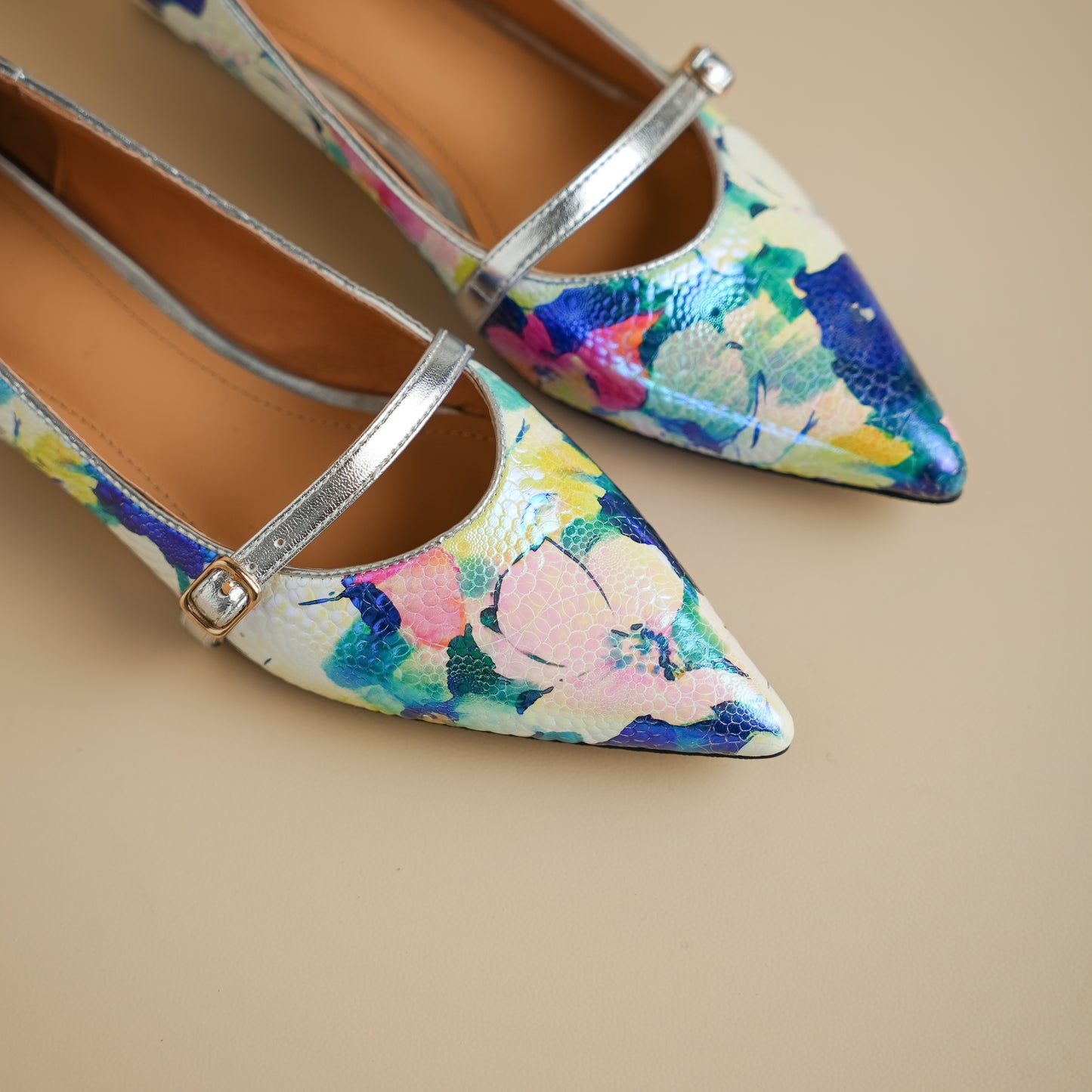 TinaCus Women's Pointed Toe Mary Jane Shoes Handmade Leather Colorful Dress Slip-on Shoes