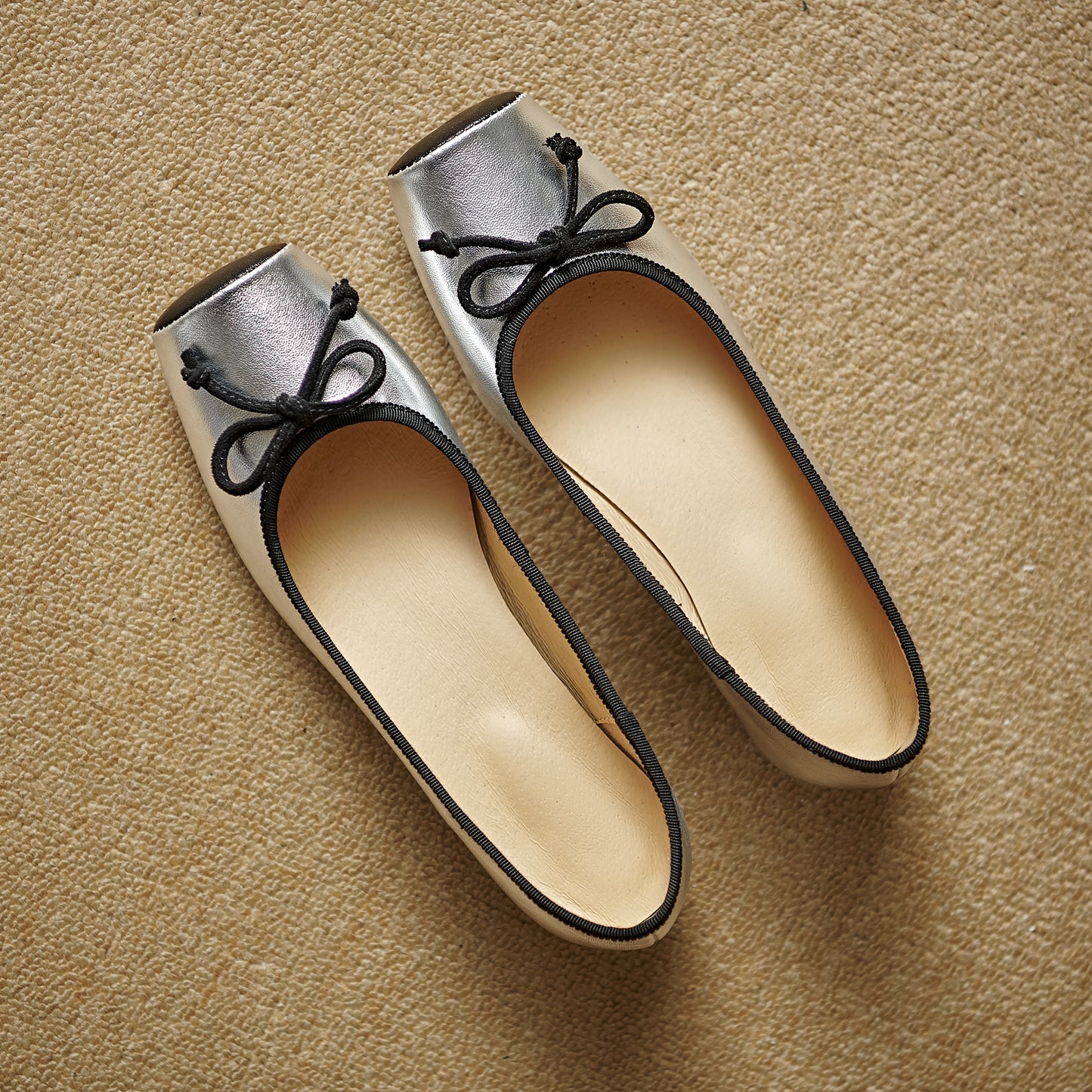 TinaCus Handmade Women's Genuine Leather Dressy Square Toe Ballet Flat with Bowknot