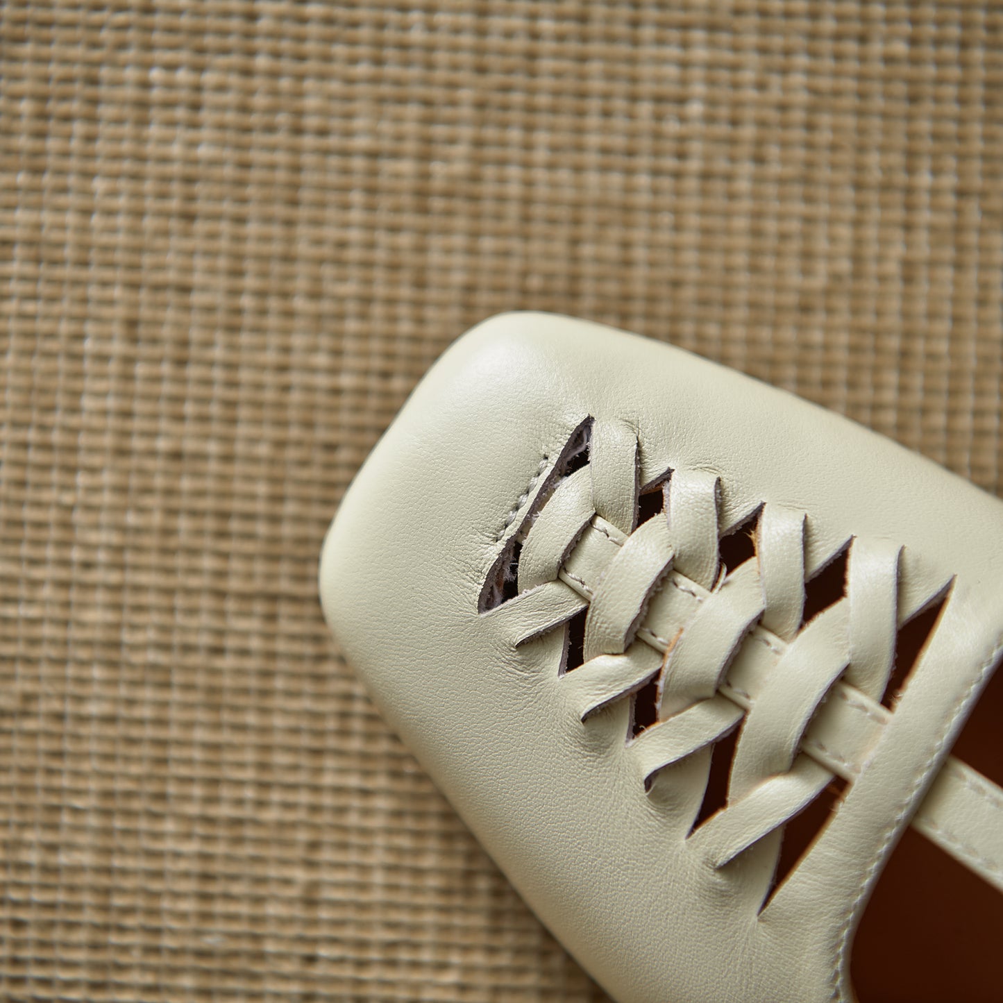 TinaCus Handmade Women's Genuine Leather Square Toe Hollow-out Woven T-strap Buckle Mary Jane Flats