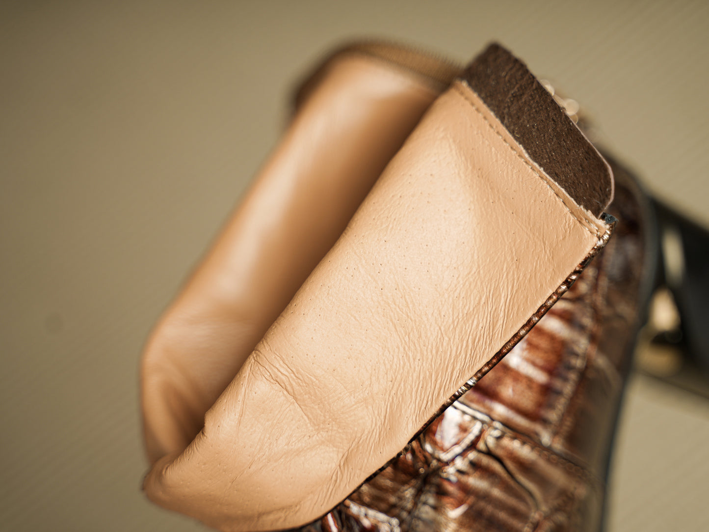 TinaCus Plaid Pattern Genuine Leather Women's Square Toe Handmade Mid Heels Ankle Boots with Back Zipper