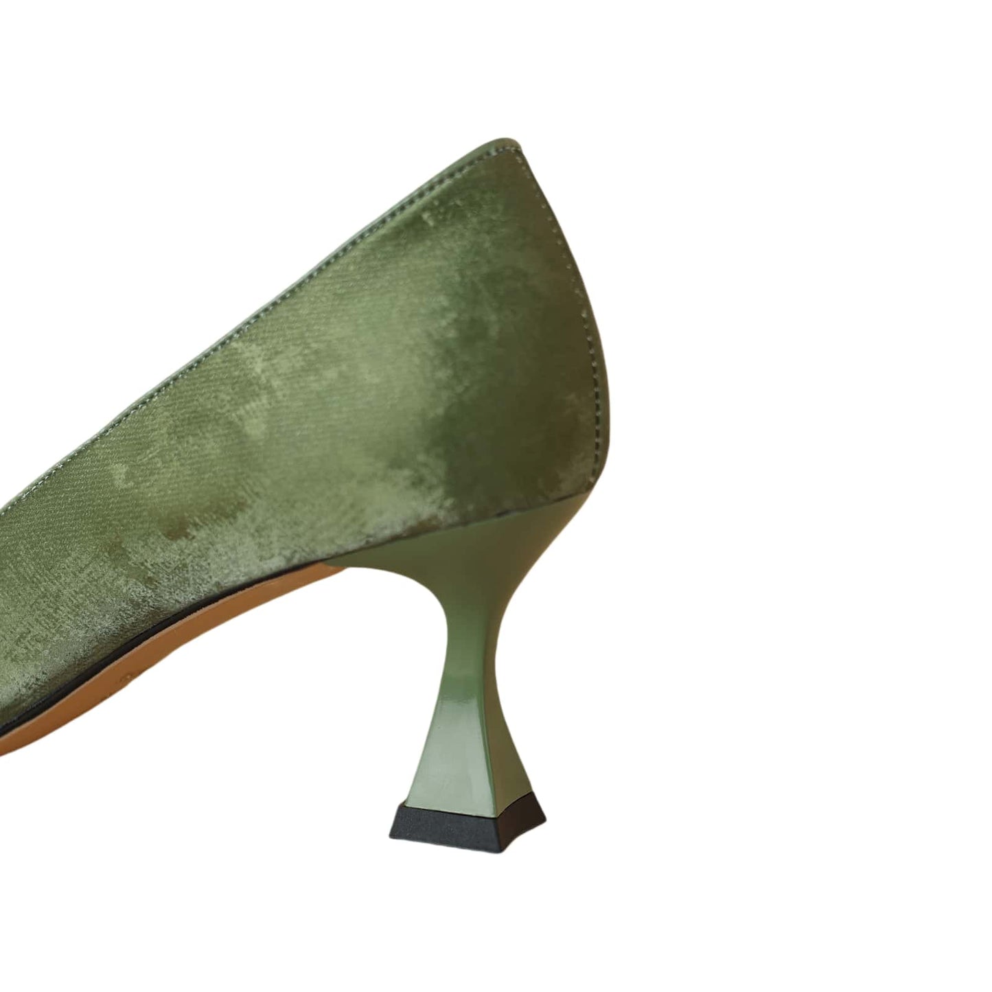 TinaCus Handmade Women's Suede Leather Closed Pointed Toe Colorful Rhinestones Flower Stiletto Heel Pumps