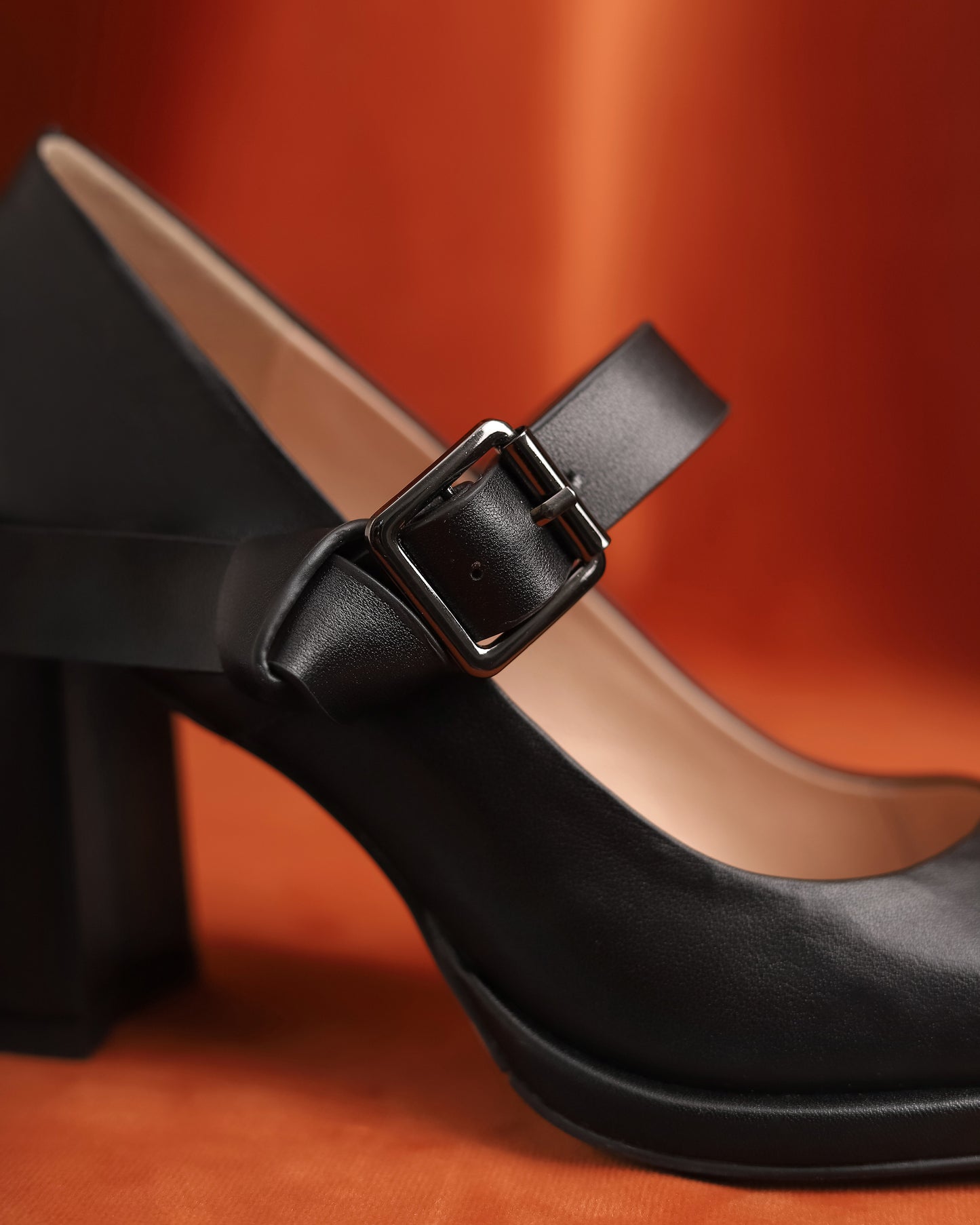 TinaCus Women's Square Toe Genuine Leather Handmade Buckle High Chunky Heels Trendy Pumps Shoes