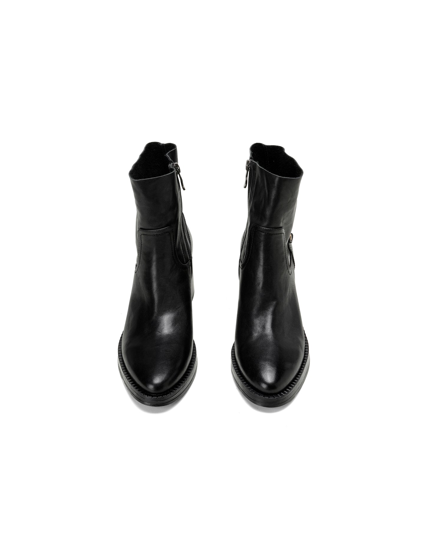 TinaCus Women's Suede/Genuine Leather Handmade Round Toe Stacked Heel Side Zip Casual Chelsea Booties