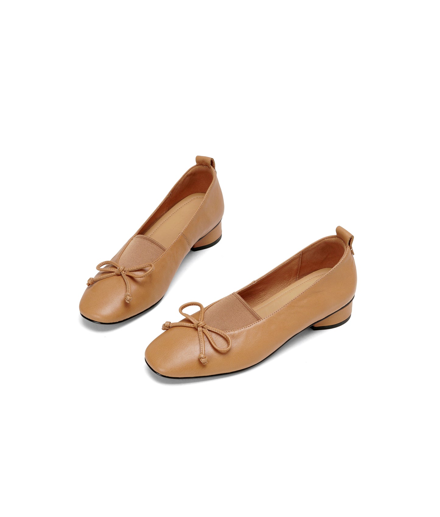 TinaCus Handmade Women's Genuine Leather Round Toe Elastic Slip On Low Heel Dress Loafer Shoes with Bowknot