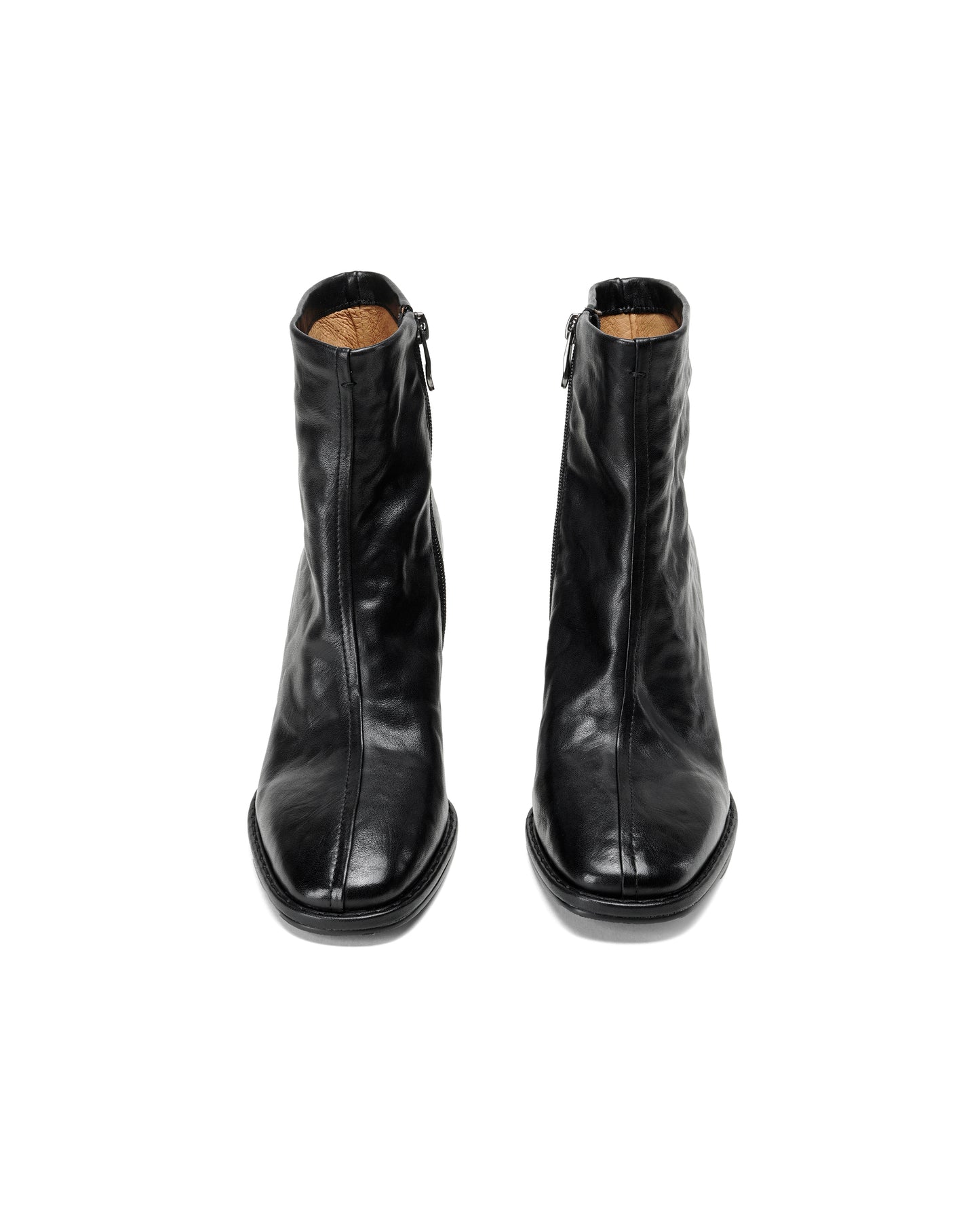 TinaCus Women's Ankle Boots Handmade Genuine Leather Square Toe High Block Heel Office Business