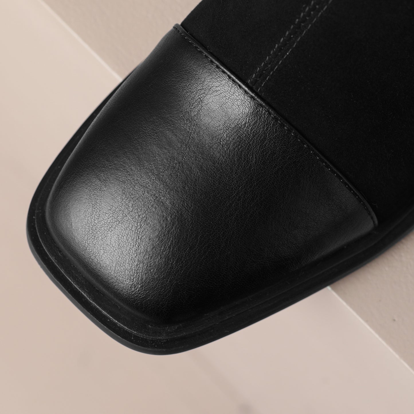TinaCus Handmade Women's Suede Leather Cap Toe Back Zip Mid Block Heel Charming Calf-High Boots