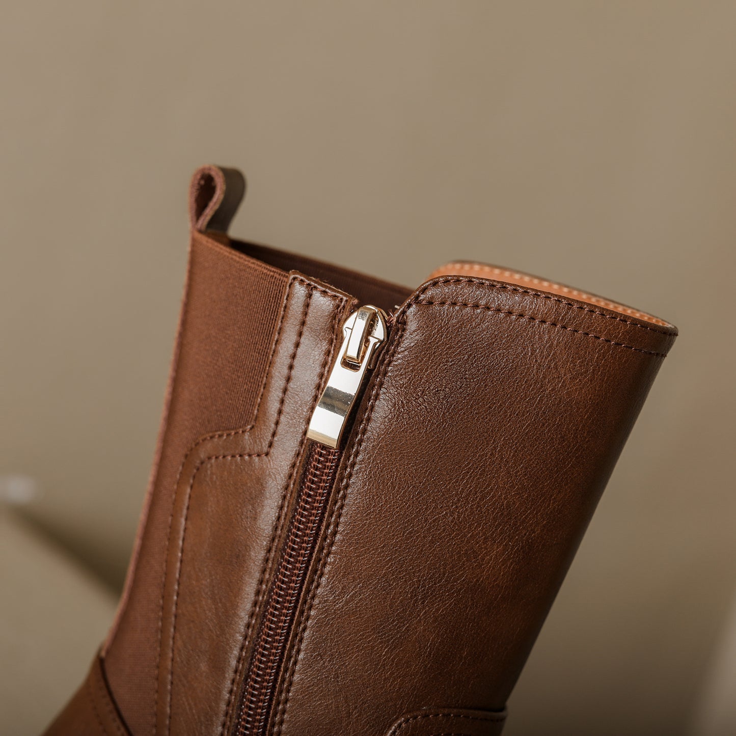TinaCus Women's Genuine Leather Handmade Round Toe Side Zip Up Mid Block Heel Mid Calf Boots