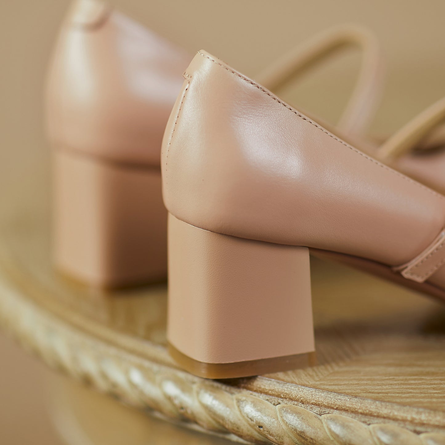TinaCus Women's Handmade Genuine Leather Square Toe Mid Block Heel Buckle Closure Creases Mary Jane Pumps