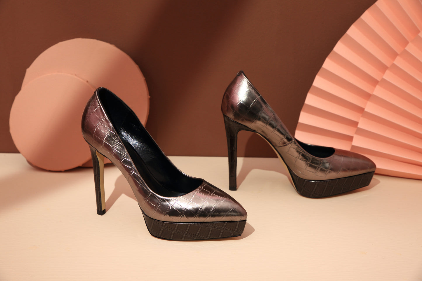 TinaCus Leather Women's Handmade Pointed Toe Stiletto High Heel Slip On Stylish Platform Pump Shoes
