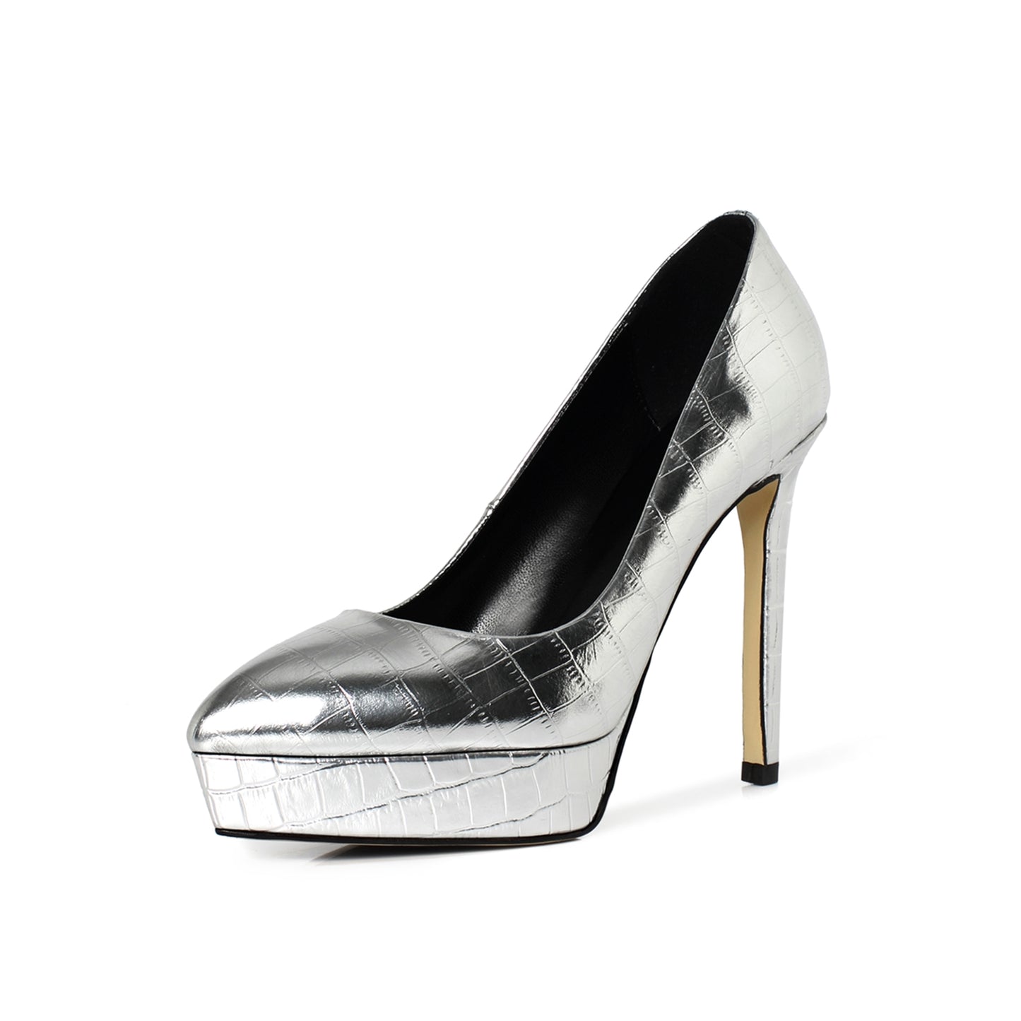 TinaCus Leather Women's Handmade Pointed Toe Stiletto High Heel Slip On Stylish Platform Pump Shoes
