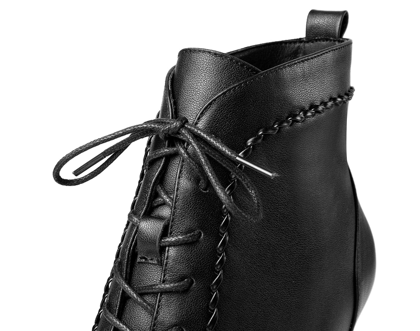 TinaCus Women's Genuine Leather Sexy Stiletto Heel Handmade Zip Up Pointed Toe Booties with Selftie Design