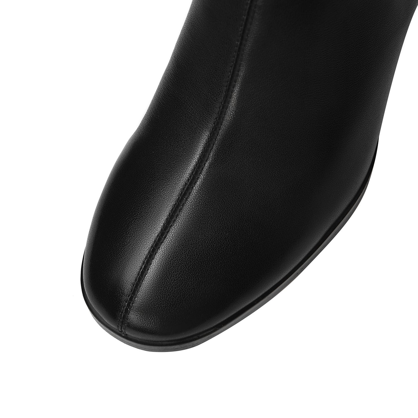 TinaCus Women's Genuine Leather Handmade Stylish Chunky Heel Side Zip Up Glitter Rhinestone Decor Ankle Booties