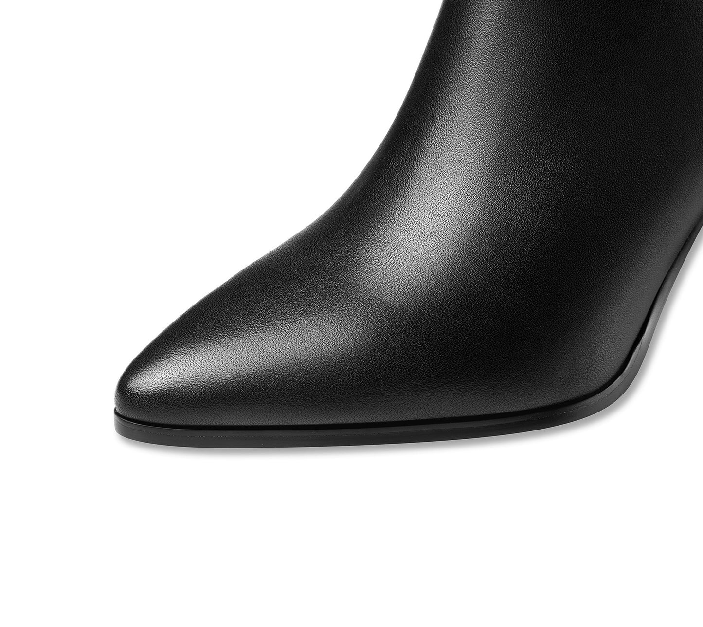 TinaCus Genuine Leather Women's Handmade Side Zip Up Modern Buckle High Heel Pointed Toe Ankle Booties