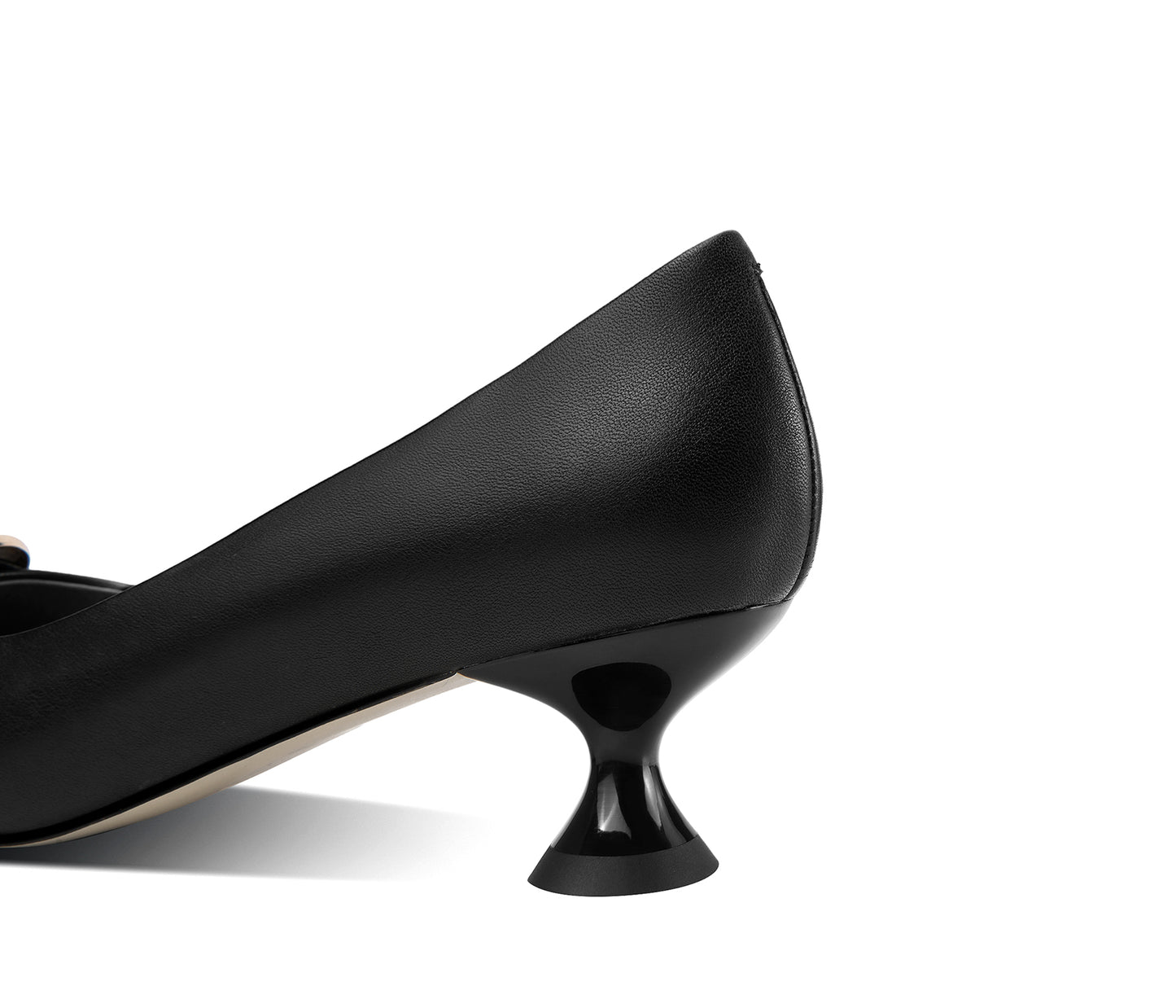 TinaCus Genuine Leather Women's Pointy Toe Handmade Kitten Heel Office Pumps