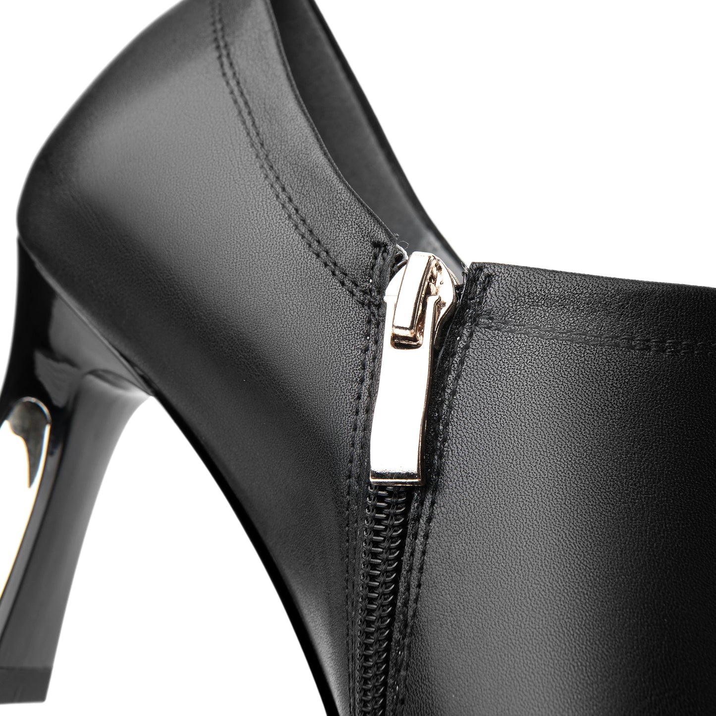TinaCus Genuine Leather Women's Handmade Pointed Toe Side Zip Up Elegant Pumps