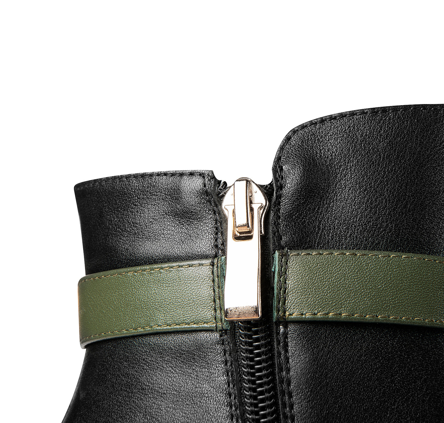 TinaCus Women's Genuine Leather Handmade Stylish Chunky Heel Side Zip Up Belt Design Ankle Booties