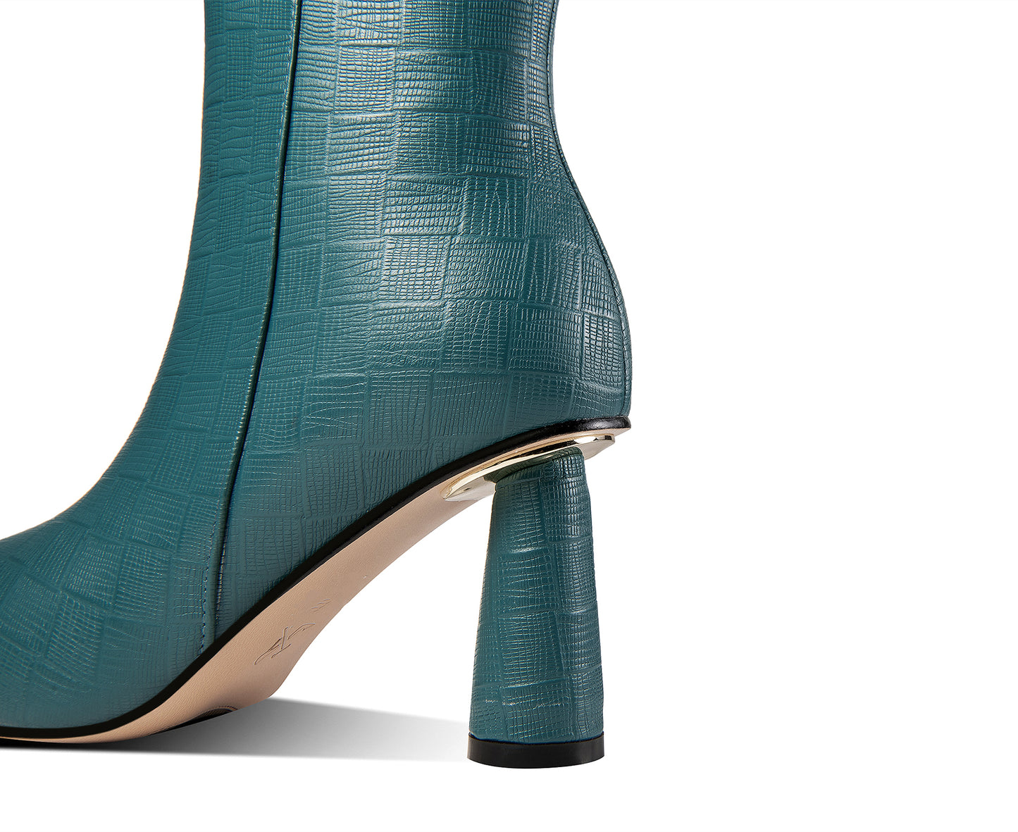 TinaCus Genuine Leather Women's Handmade Cone Heel Side zip Up Pointed Toe Elegant Ankle Booties