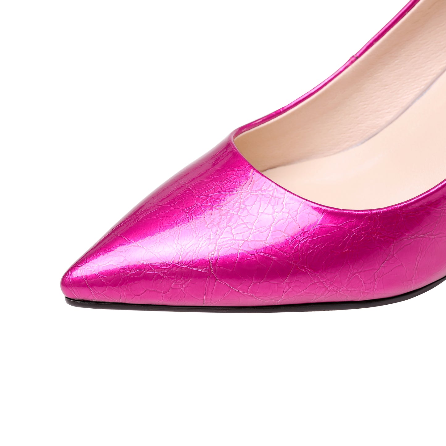 TinaCus Women's Handmade Glossy Patent Leather Sexy Kitten Heel Pointed Toe Glitter Elegant Pumps