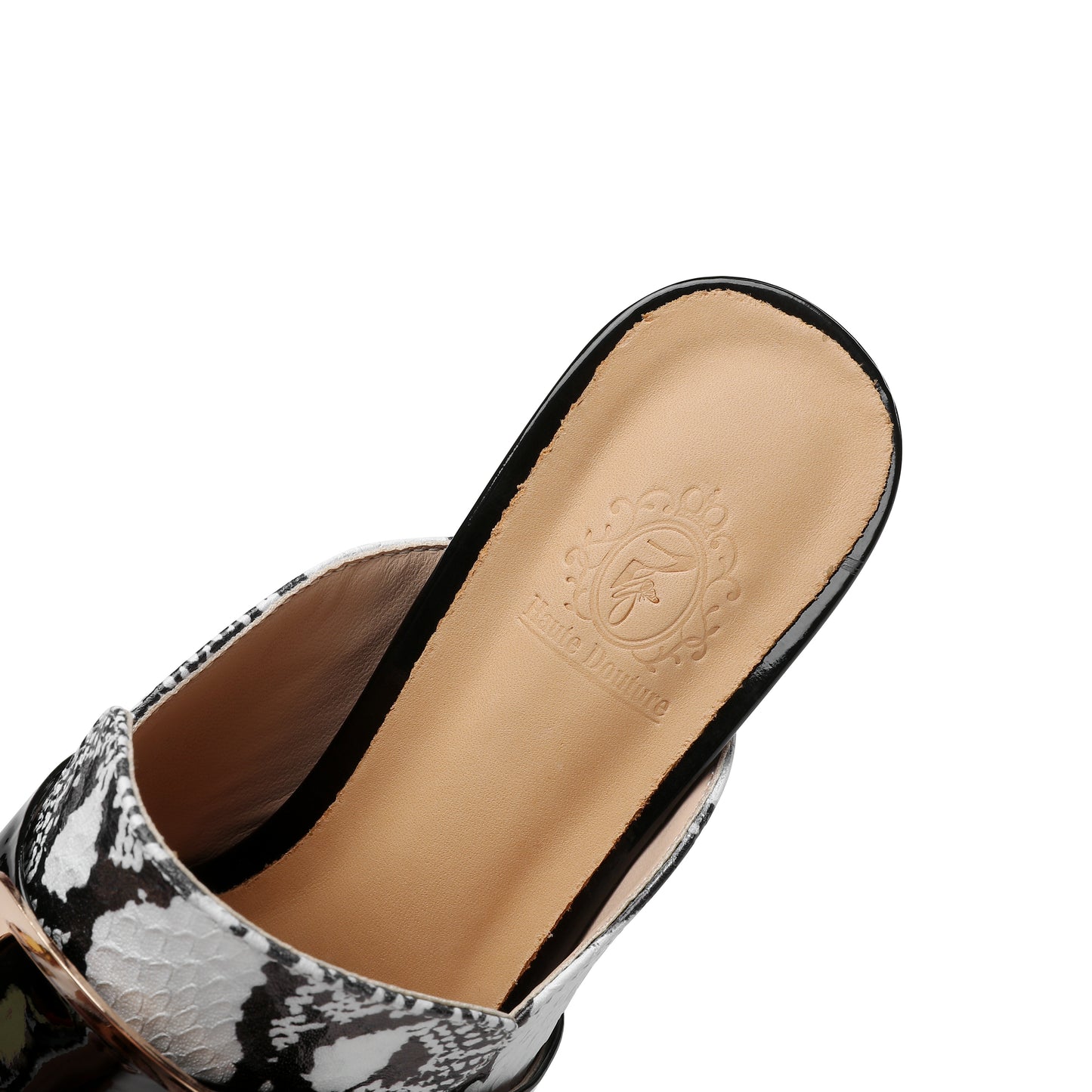 TinaCus Women's Handmade Leather Comfortable Unique Design Heel Peep Toe Slip On Mule Pumps