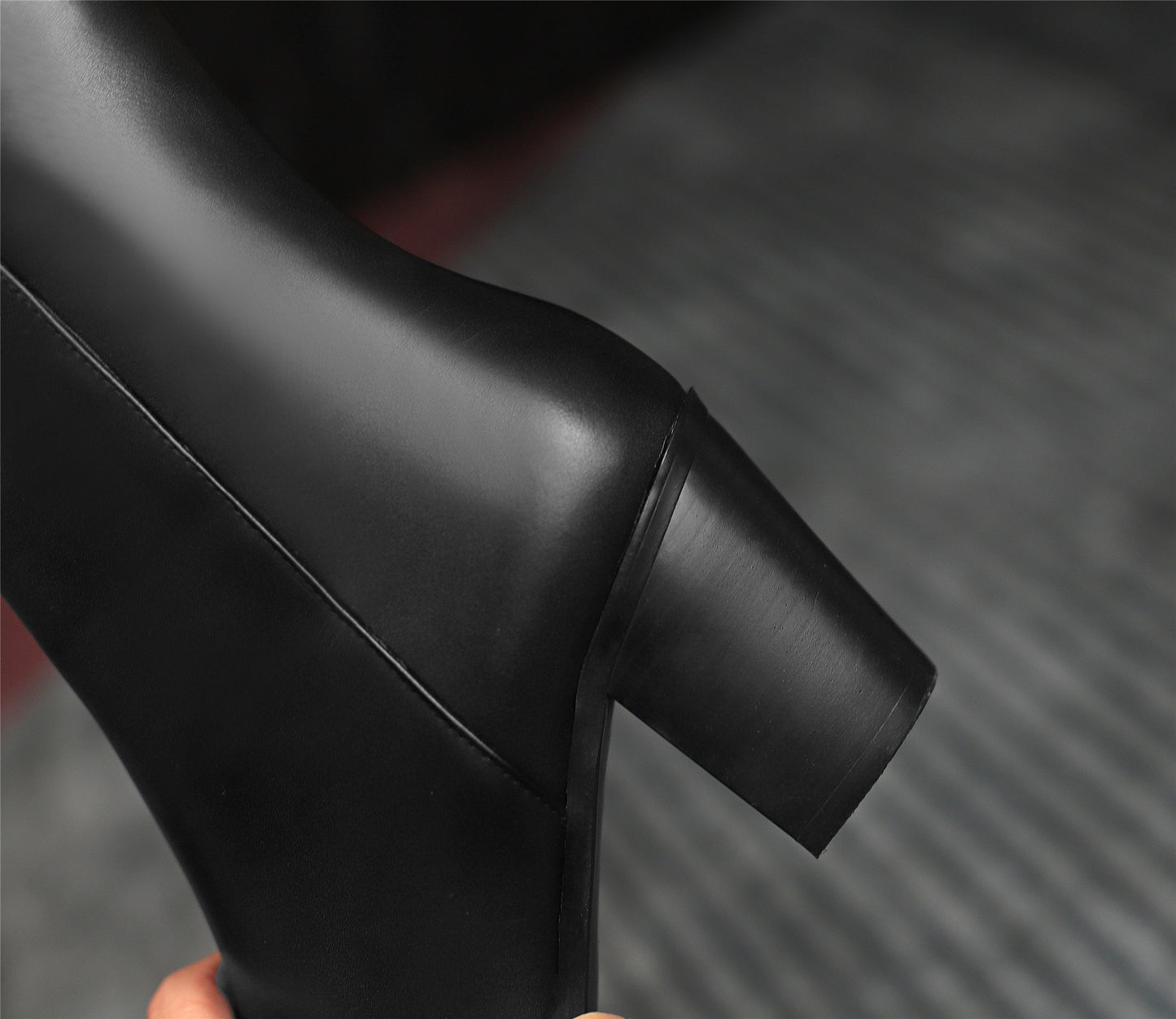 TinaCus Women's Pointed Toe Genuine Leather Handmade Zipper Chunky Heel Classic Mid-Calf Boots