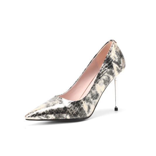 TinaCus Damen-Pumps aus echtem Leder, spitze Zehenpartie, handgefertigt, Stletto-Absätze, zum Hineinschlüpfen, moderne Party-Pumps