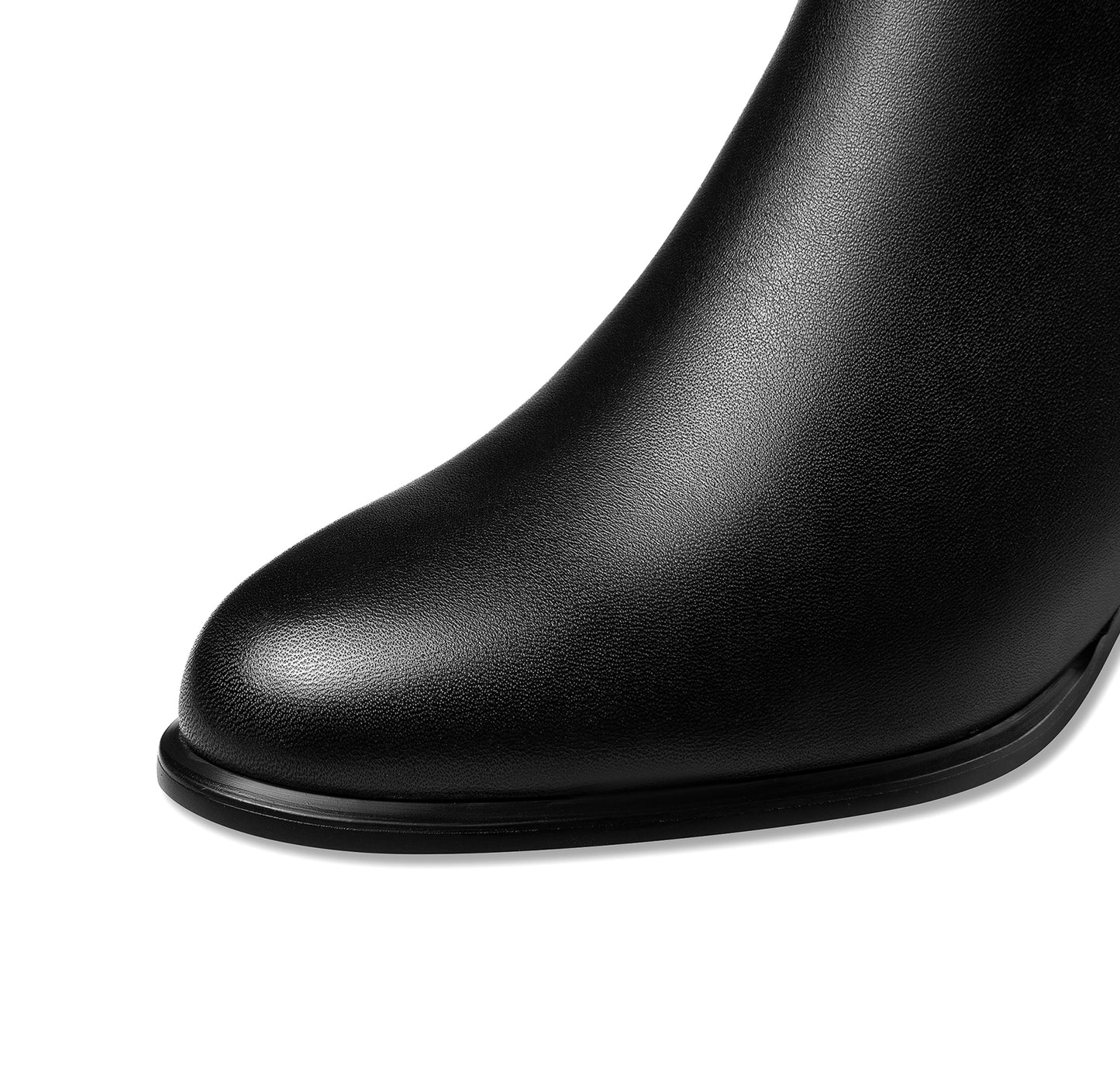 TinaCus Handmade Women's Genuine Leather Side Zip Up Chunky Heel Round Toe Stylish Ankle Booties