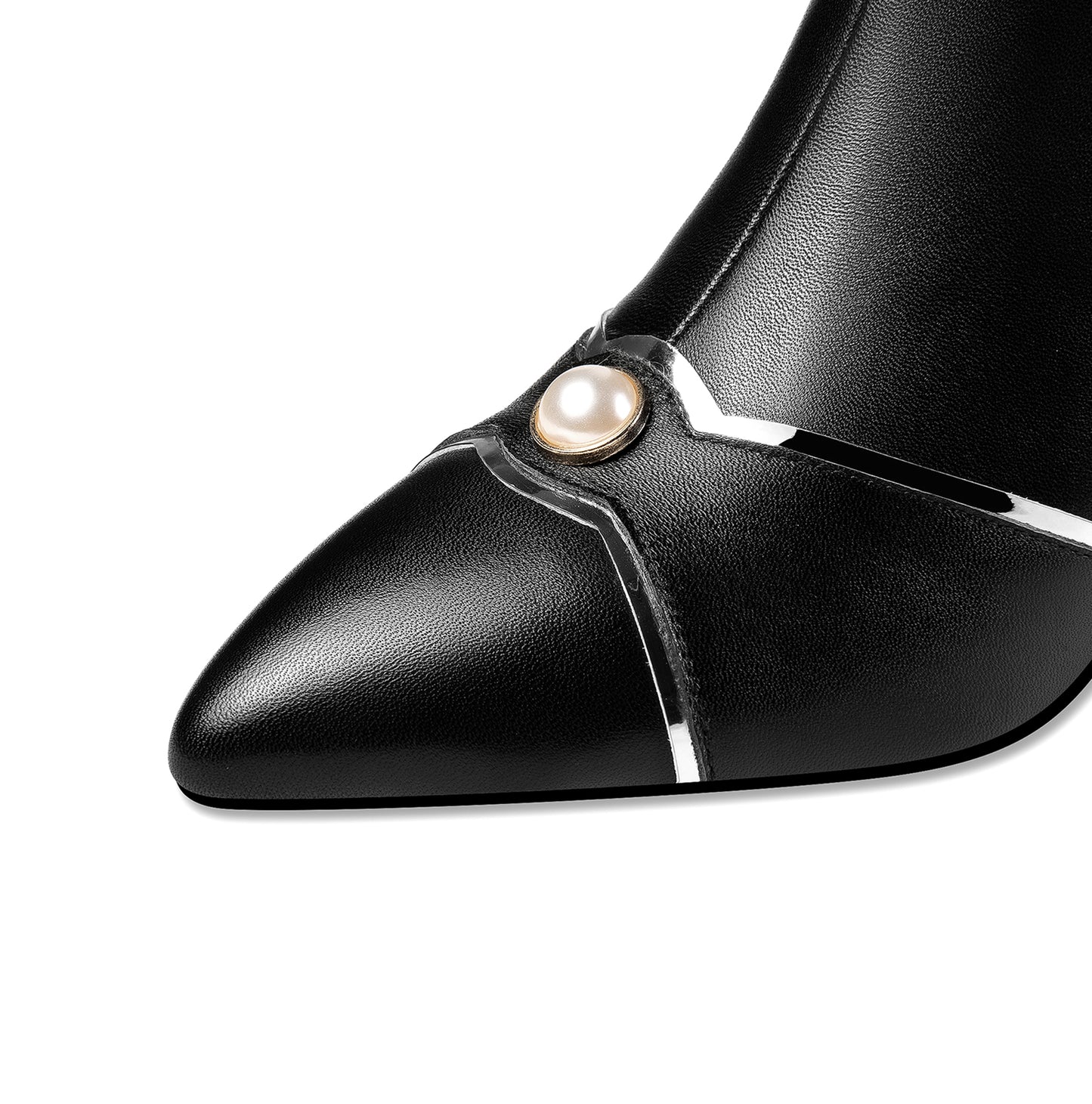 TinaCus Handmade Women's Genuine Leather Side Zip Up Spool Heel Pointed Toe Elegant Ankle Boots